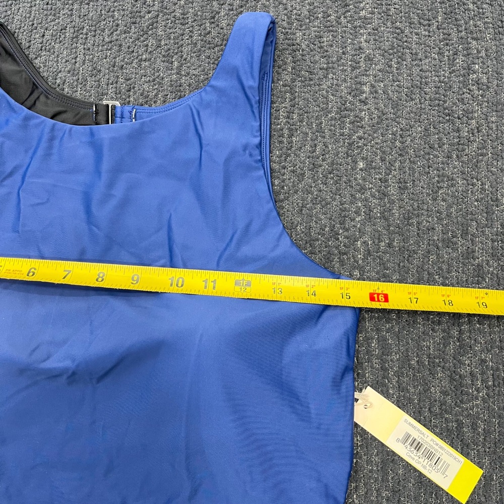 Summersalt The Cove One Piece Swimsuit Blue Black Colorblock High Neck Size 12 - Picture 5 of 6